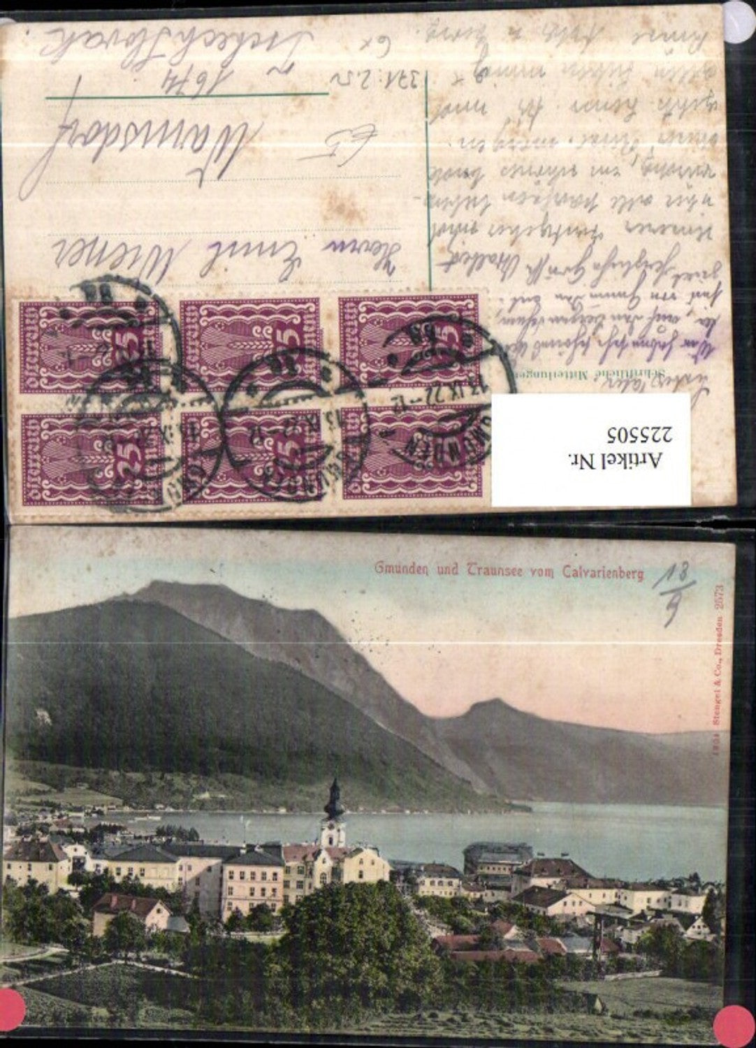 225505,Gmunden Teilansicht u. Traunsee v. Kalvarienberg pub Stengel & Co 2573