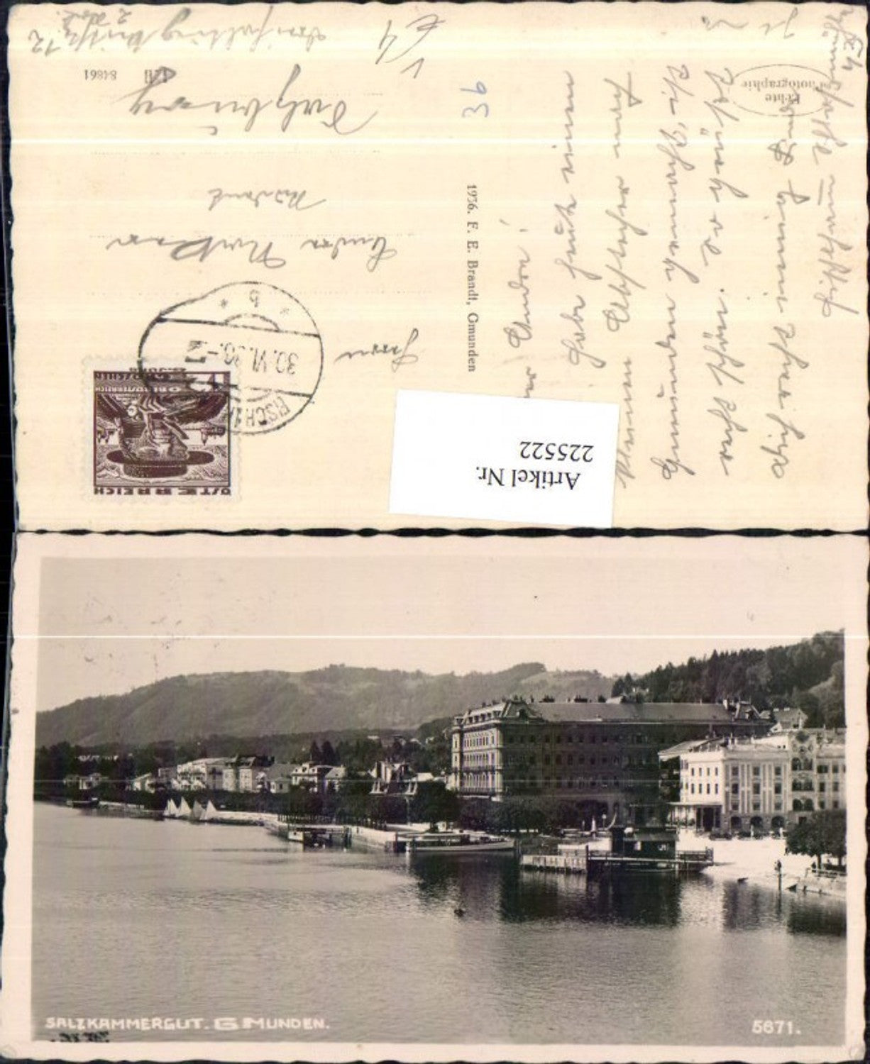 225522,Salzkammergut Gmunden Teilansicht pub F. E. Brandt 5671