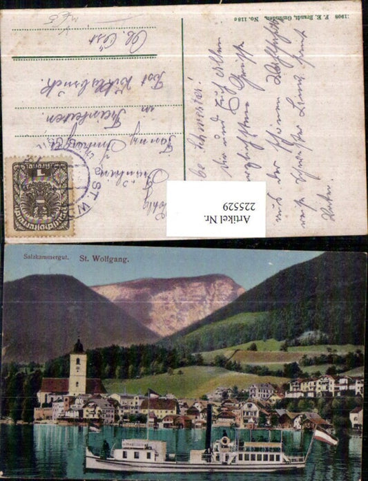 225529,Salzkammergut St. Wolfgang Totale Dampfer pub F.E. Brandt 118c