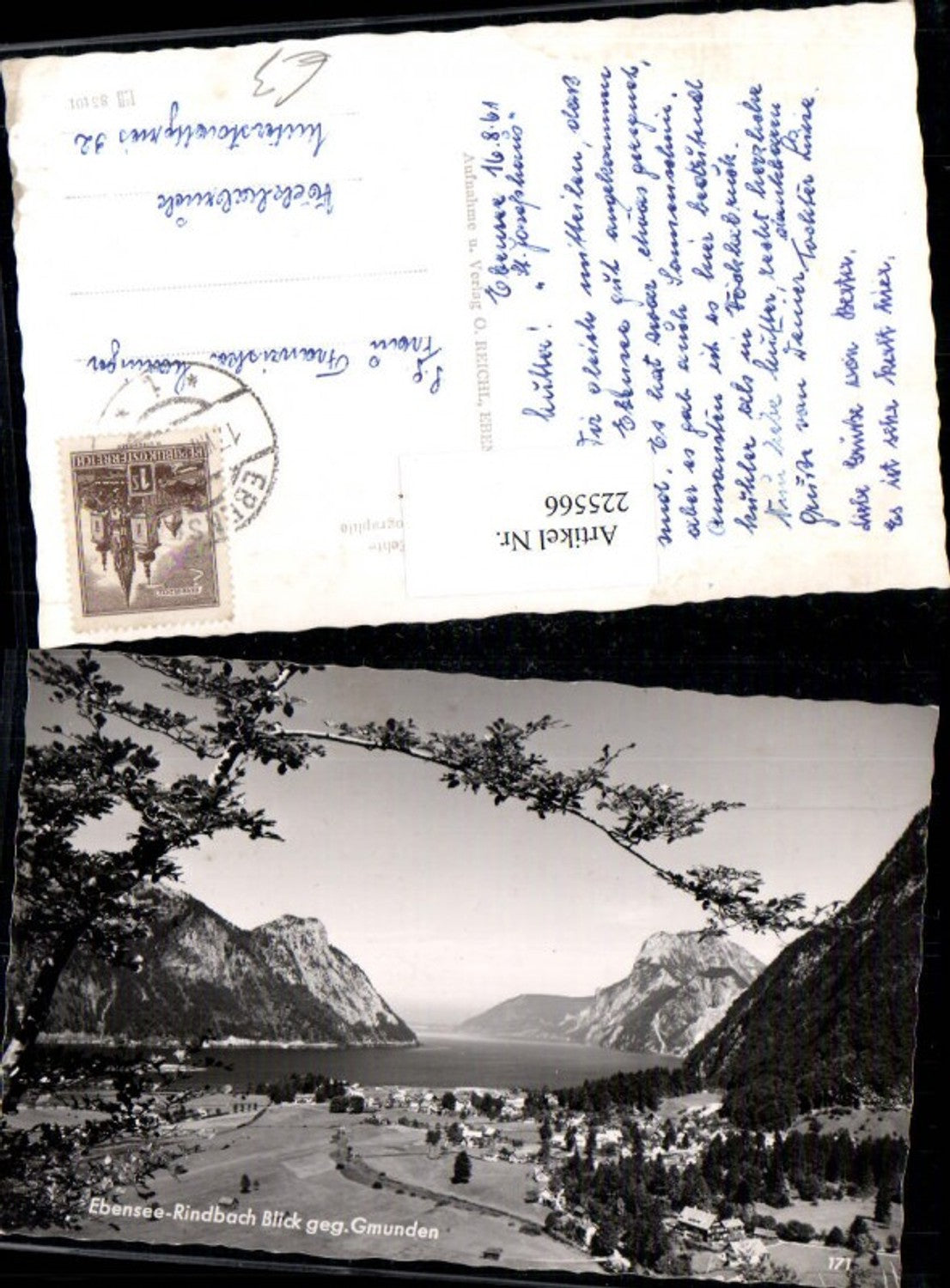 225566,Ebensee Rindbach Totale Blick geg. Gmunden