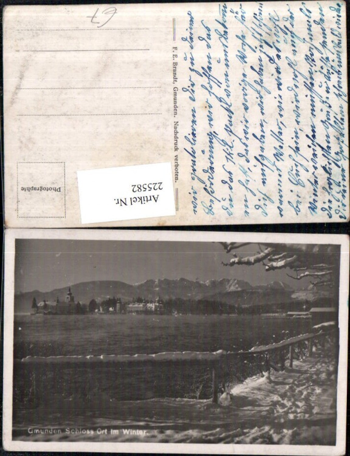 225582,Gmunden Schloss Orth im Winter Partie