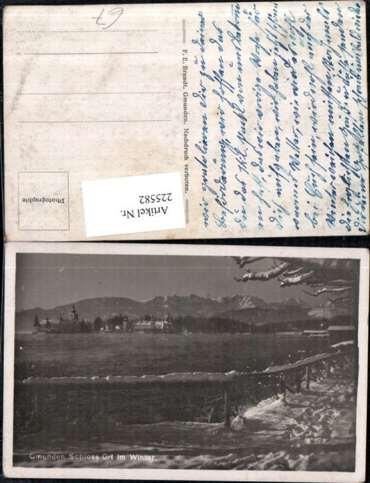 225582,Gmunden Schloss Orth im Winter Partie
