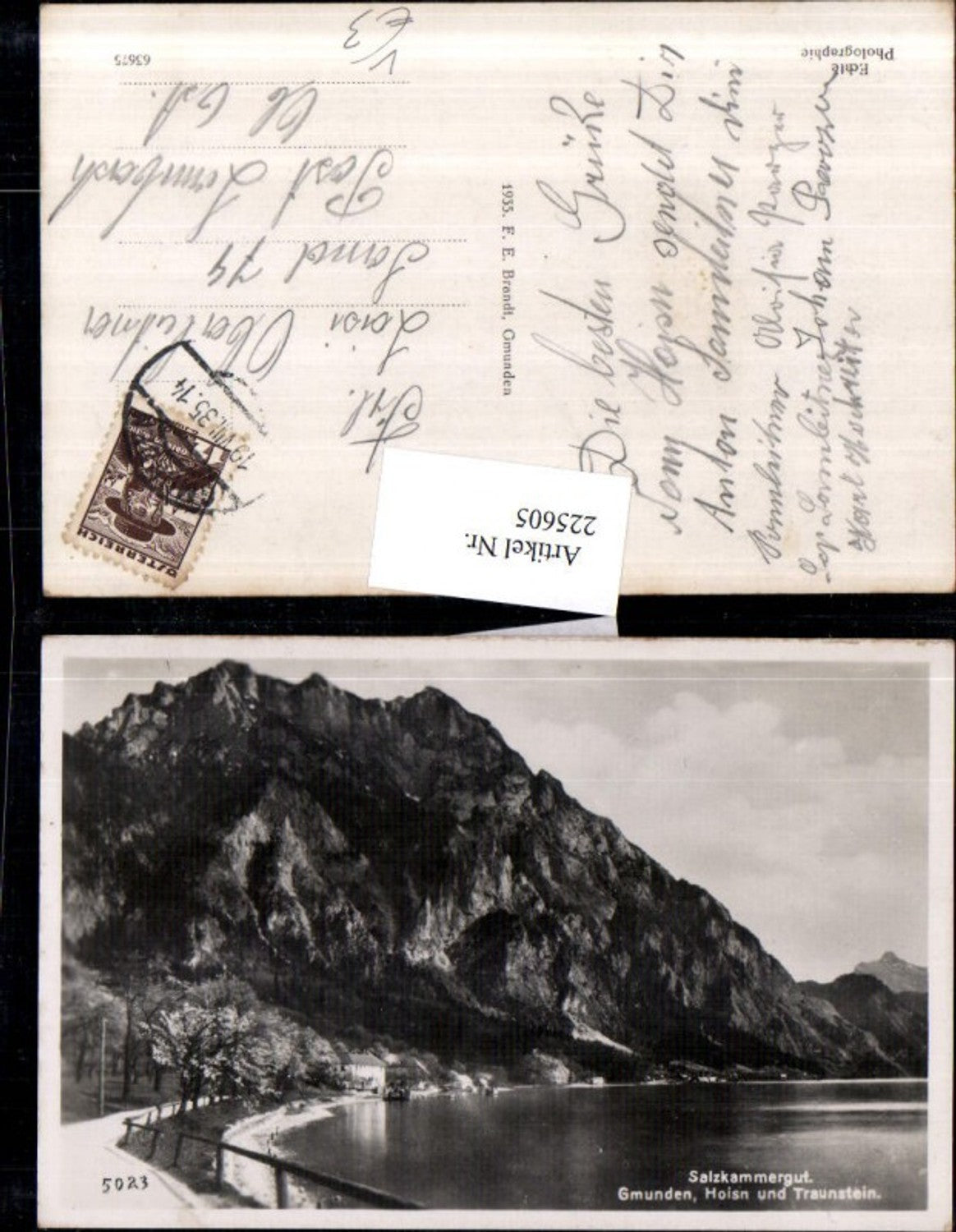 225605,Gmunden Hoisn u. Traunstein Bergkulisse pub F. E. Brandt 5023