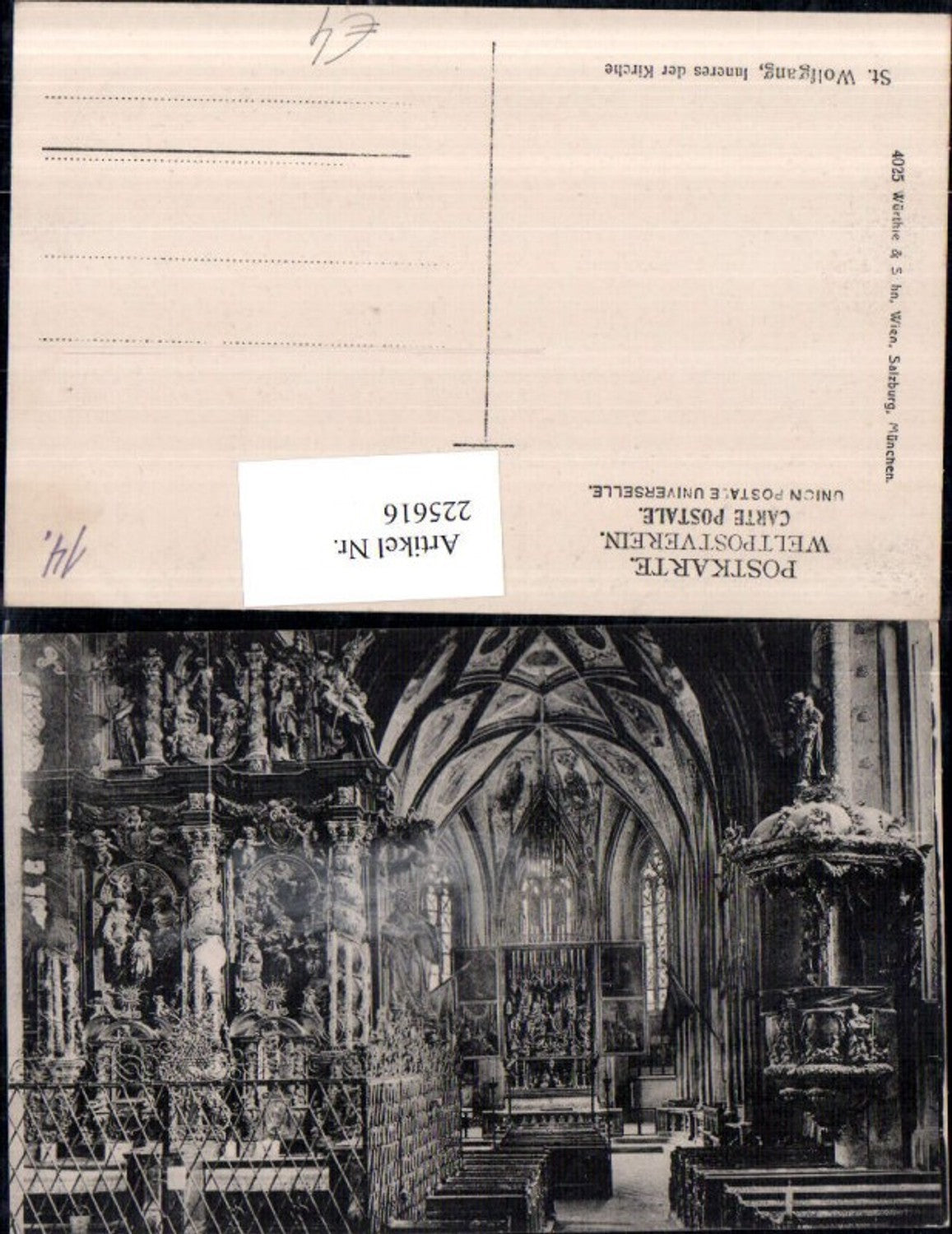 225616,St. Wolfgang Kirche Innenansicht Altar Kanzel