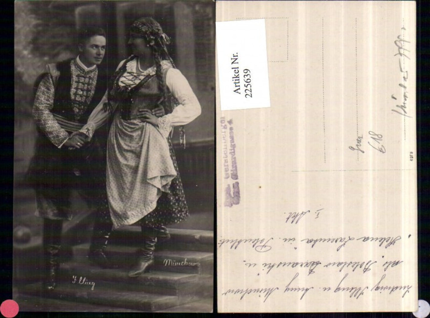 225639,Ludwig Illing u. Anny Münchow als Boleslaw Daranski u. Helena Larencka in Polenblut 1. Akt Graz Theater