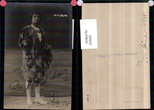 225642,Schauspieler Dr. Michael Nasta m. Autogramm Graz Theater 1917