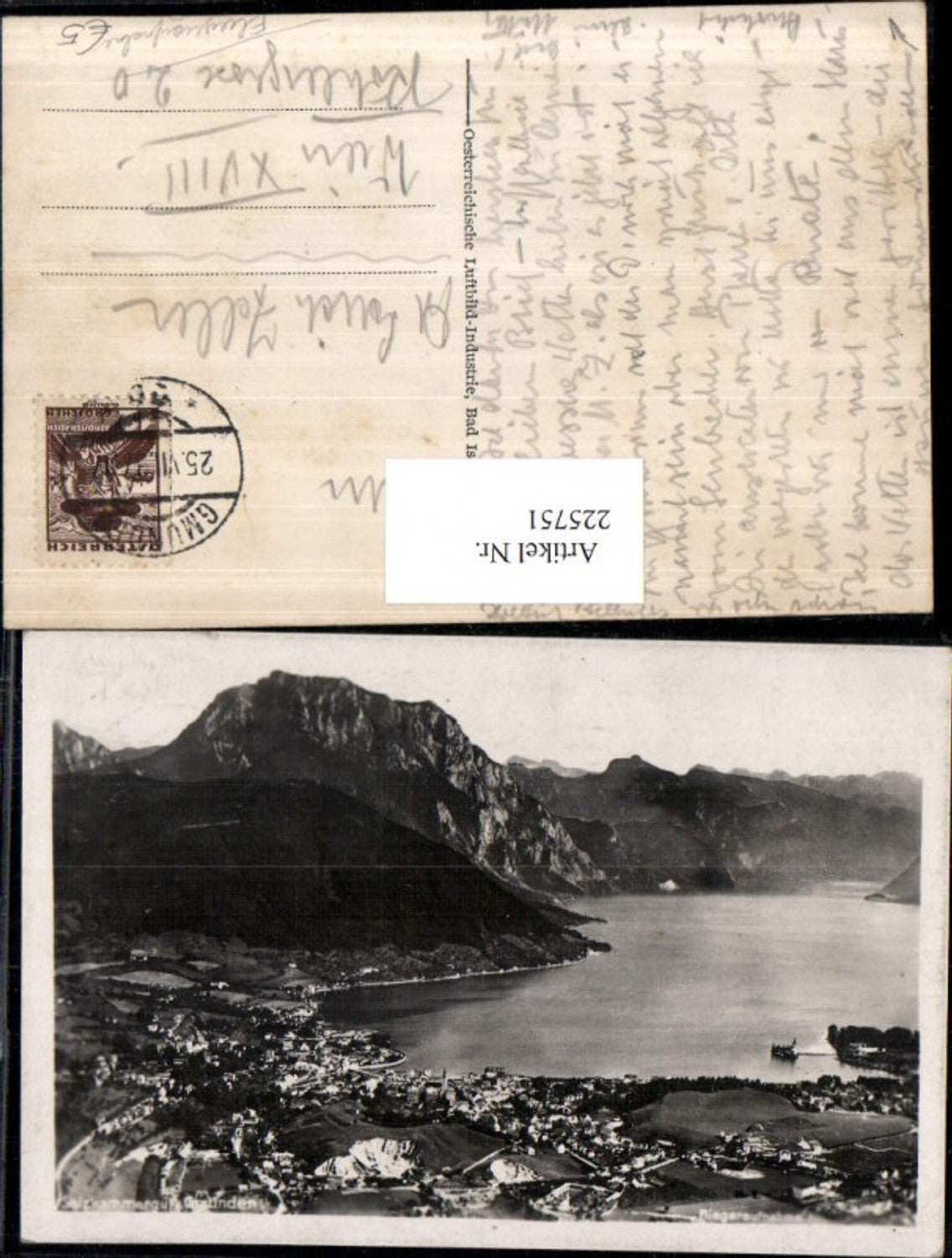 225751,Gmunden Totale Fliegeraufnahme