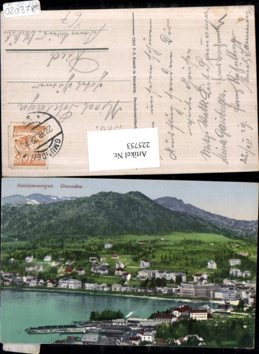 225753,Gmunden Teilansicht pub F. E. Brandt 931