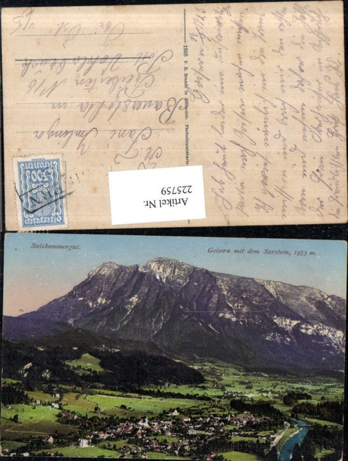 225759,Goisern Totale m. d. Sarstein pub F. E. Brandt 800