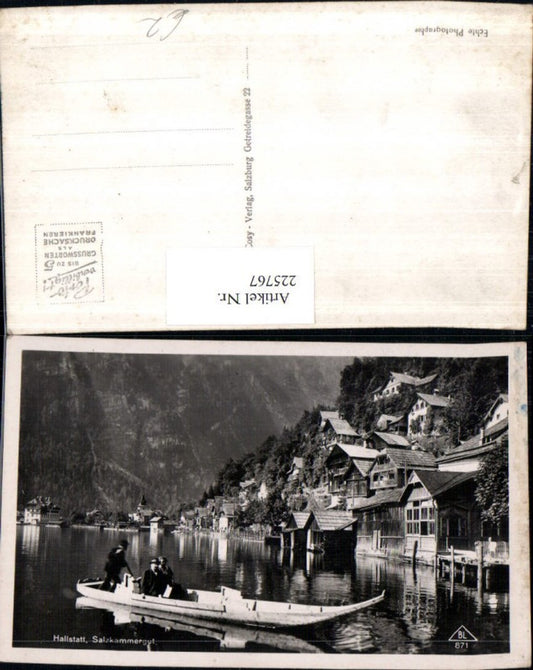225767,Hallstatt i. Salzkammergut Teilansicht Ruderboot