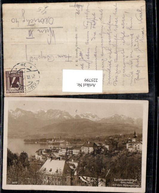 225799,Gmunden Teilansicht m. d. Höllengebirge pub F. E. Brandt 5002