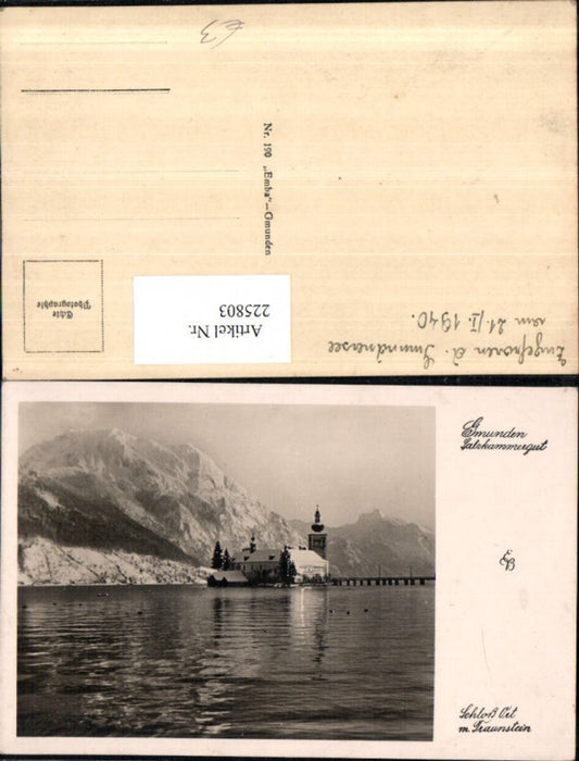225803,Gmunden Schloss Orth m. Traunstein