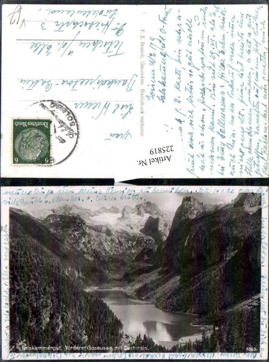 225819,Vorderer-Gosausee See b. Gosau m. Dachstein Bergkulisse pub F. E. Brandt 5369