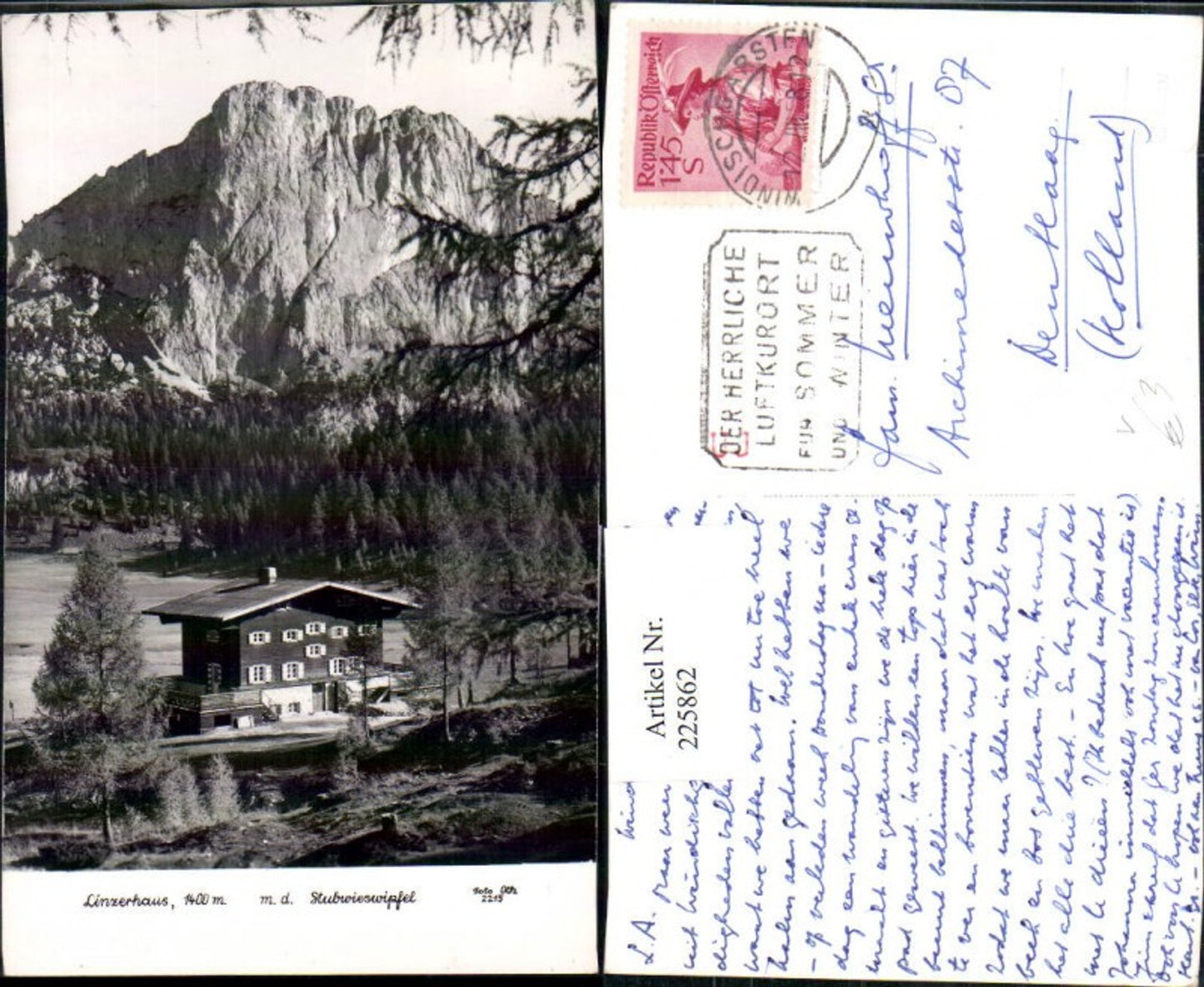 225862,Linzerhaus Berghütte m. d. Stubwieswipfel Bergkulisse pub Foto Oth 2215