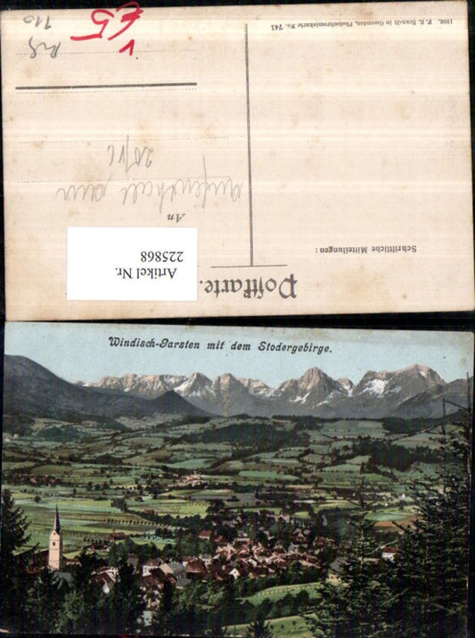 225868,Windischgarsten Totale m. d. Stodergebirge pub F. E. Brandt 741