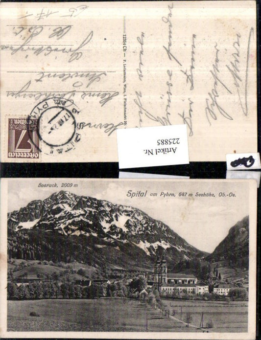 225885,Spital a. Pyhrn Kirche m. Bosruck Bergkulisse