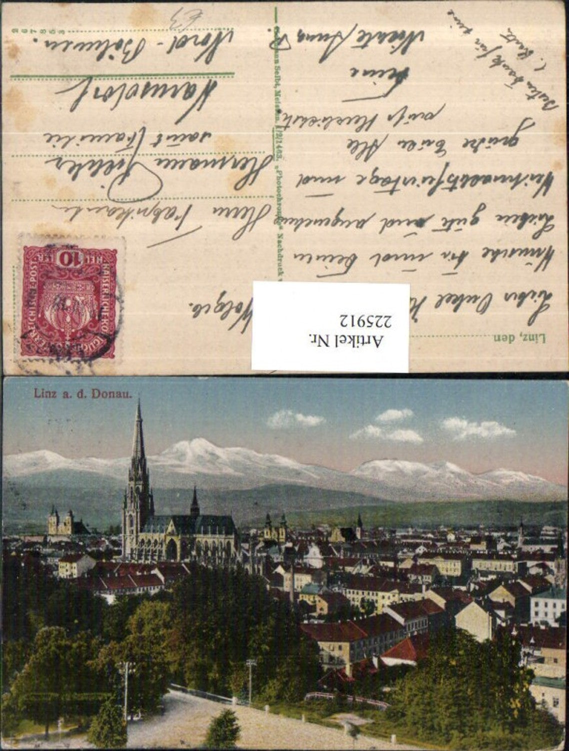 225912,Linz a. d. Donau Teilansicht Dom