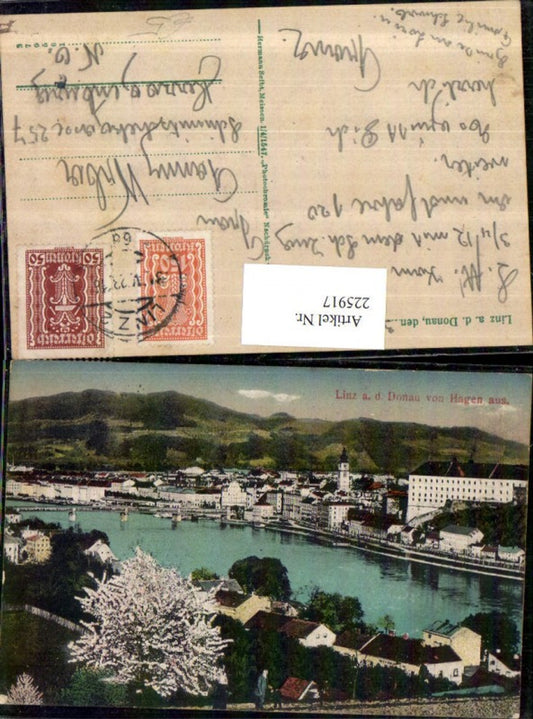 225917,Linz a. d. Donau Teilansicht v. Hagen aus
