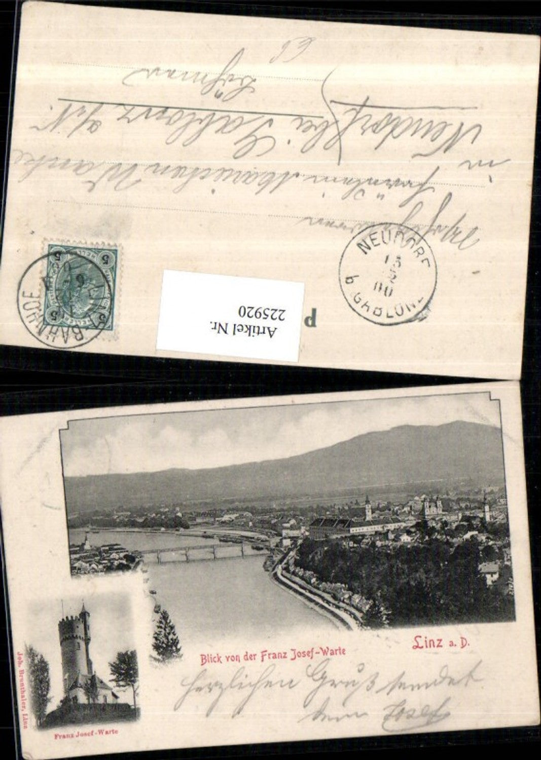225920,Linz a. d. Donau Totale Blick v. d. Franz Josef-Warte Mehrbildkarte