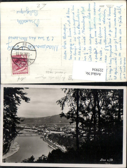 225934,Linz a. d. Donau Teilansicht Partie