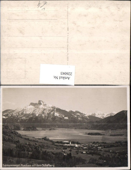 226043,Salzkammergut Mondsee Totale m. d. Schafberg pub F. E. Brandt 5219
