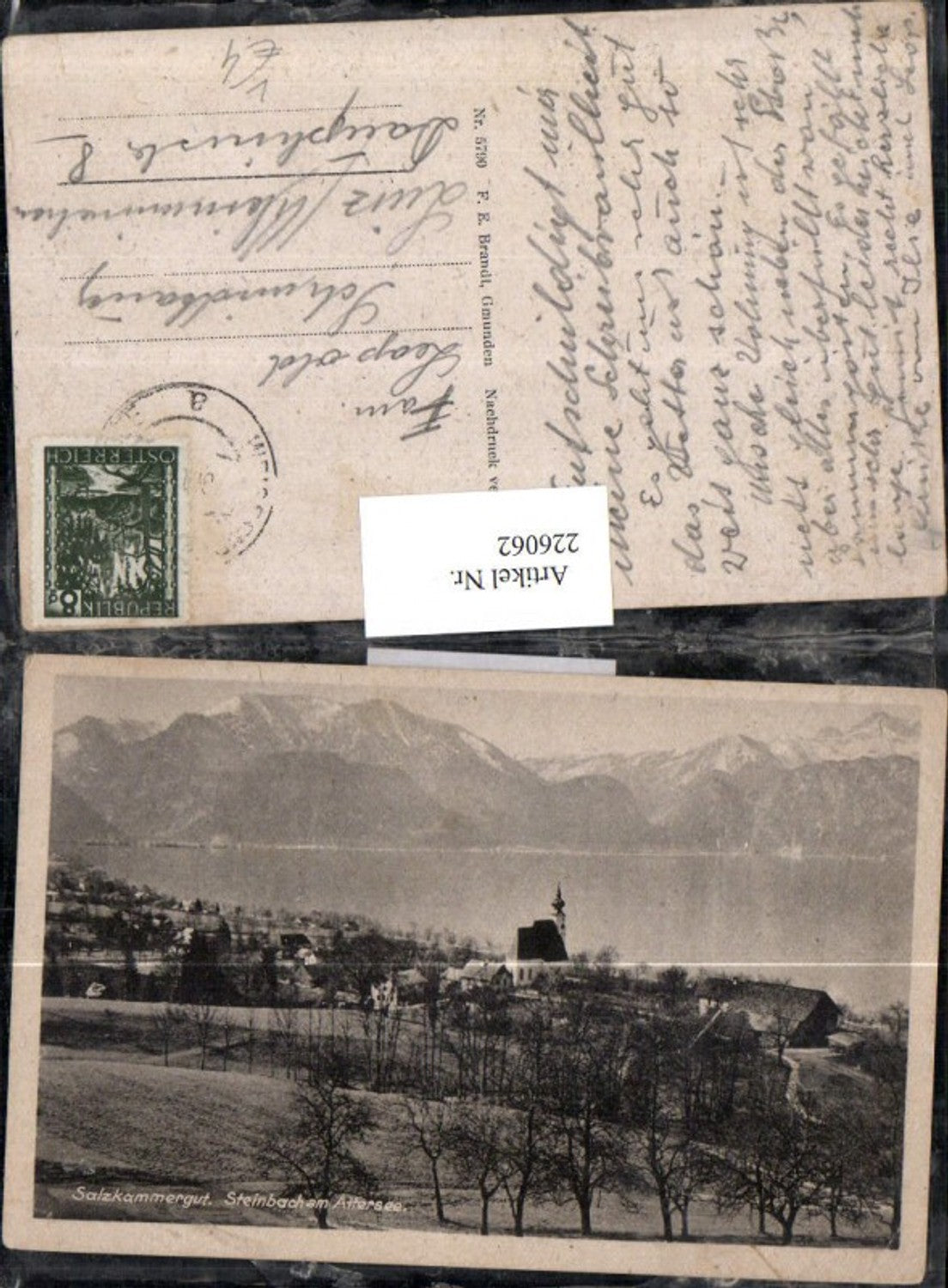 226062,Salzkammergut Steinbach a. Attersee Totale pub F. E. Brandt 5790