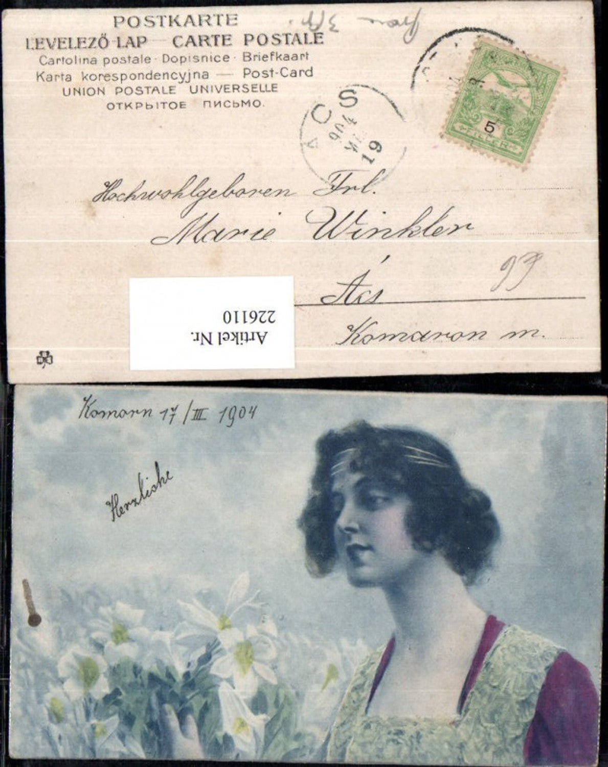 226110,Frau Portrait Blumen