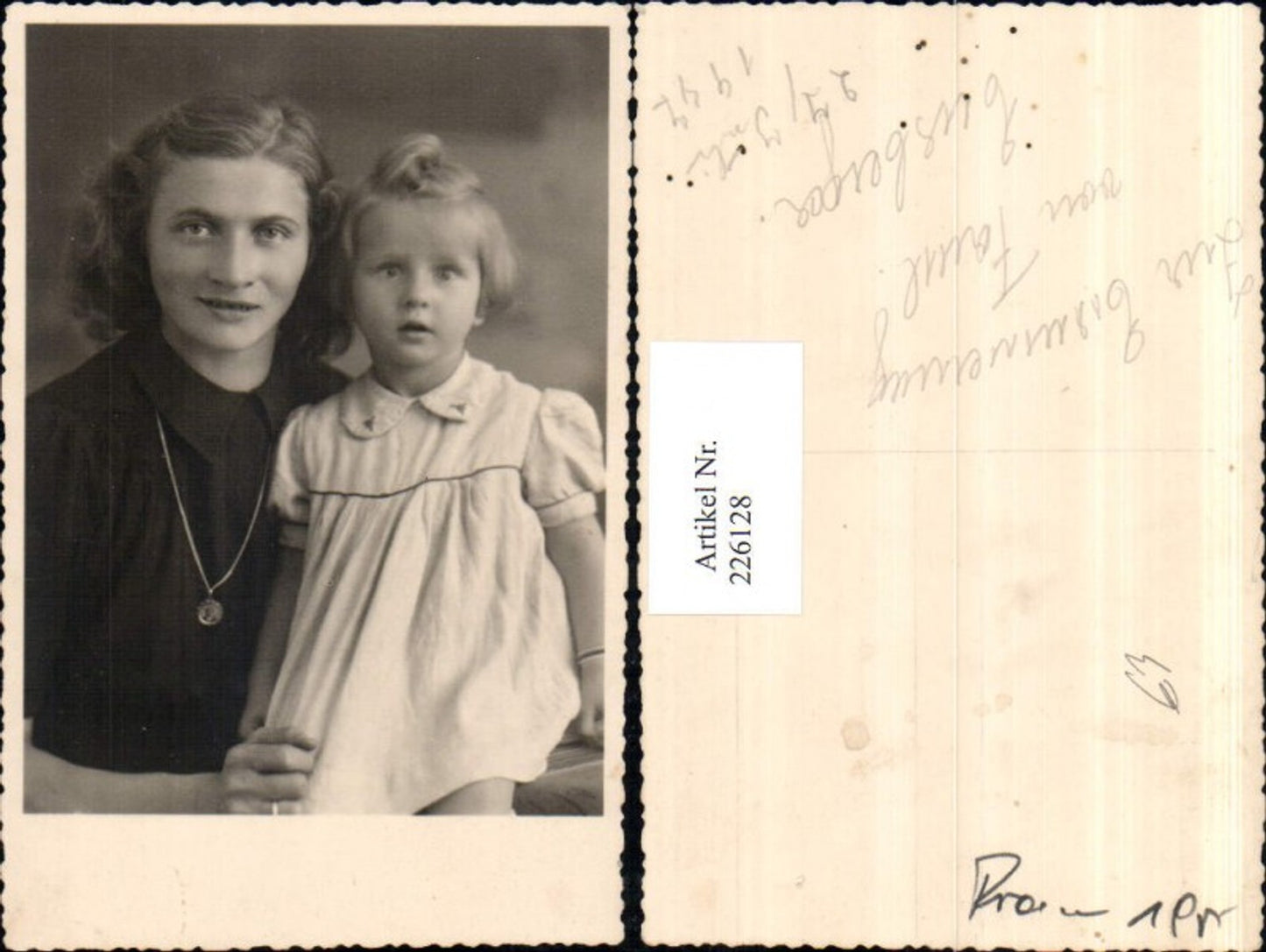 226128, Woman with necklace, mother and child portrait