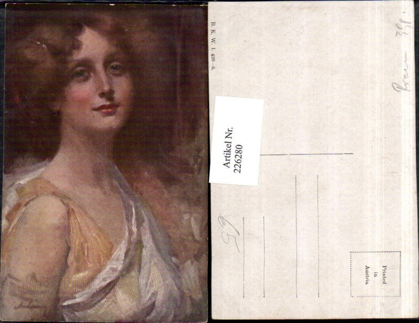 226280,Künstler AK Frau Mädchen Portrait