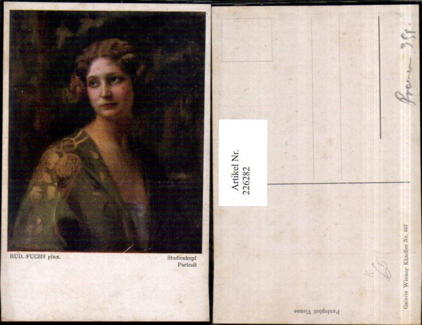 226282,Künstler AK Rud. Fuchs Studienkopf Mädchen Portrait