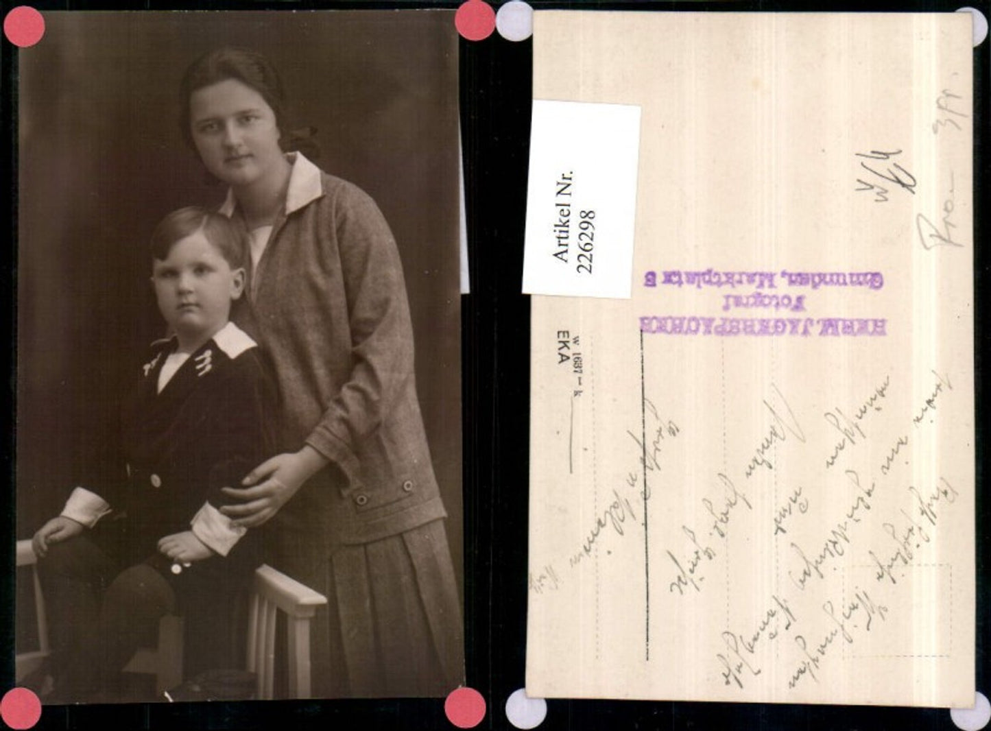 226298,Frau m. Kind Portrait pub Herm. Jagerspacher Gmunden