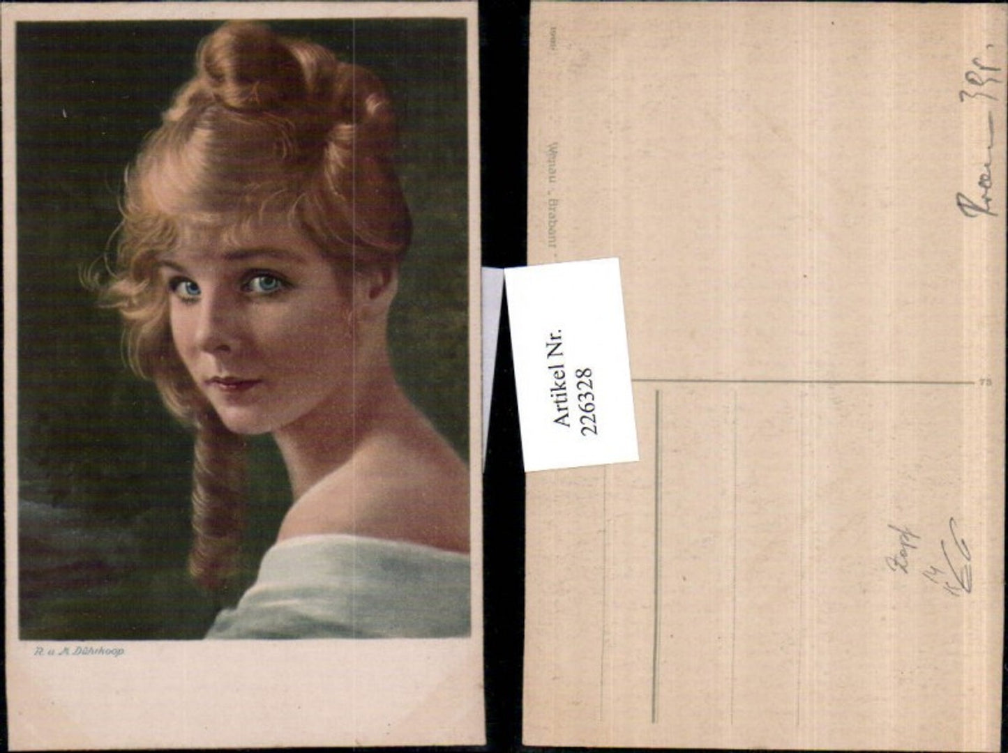 226328,Künstler AK R. u. M. Dührkoop Mädchen m. Zopf Portrait