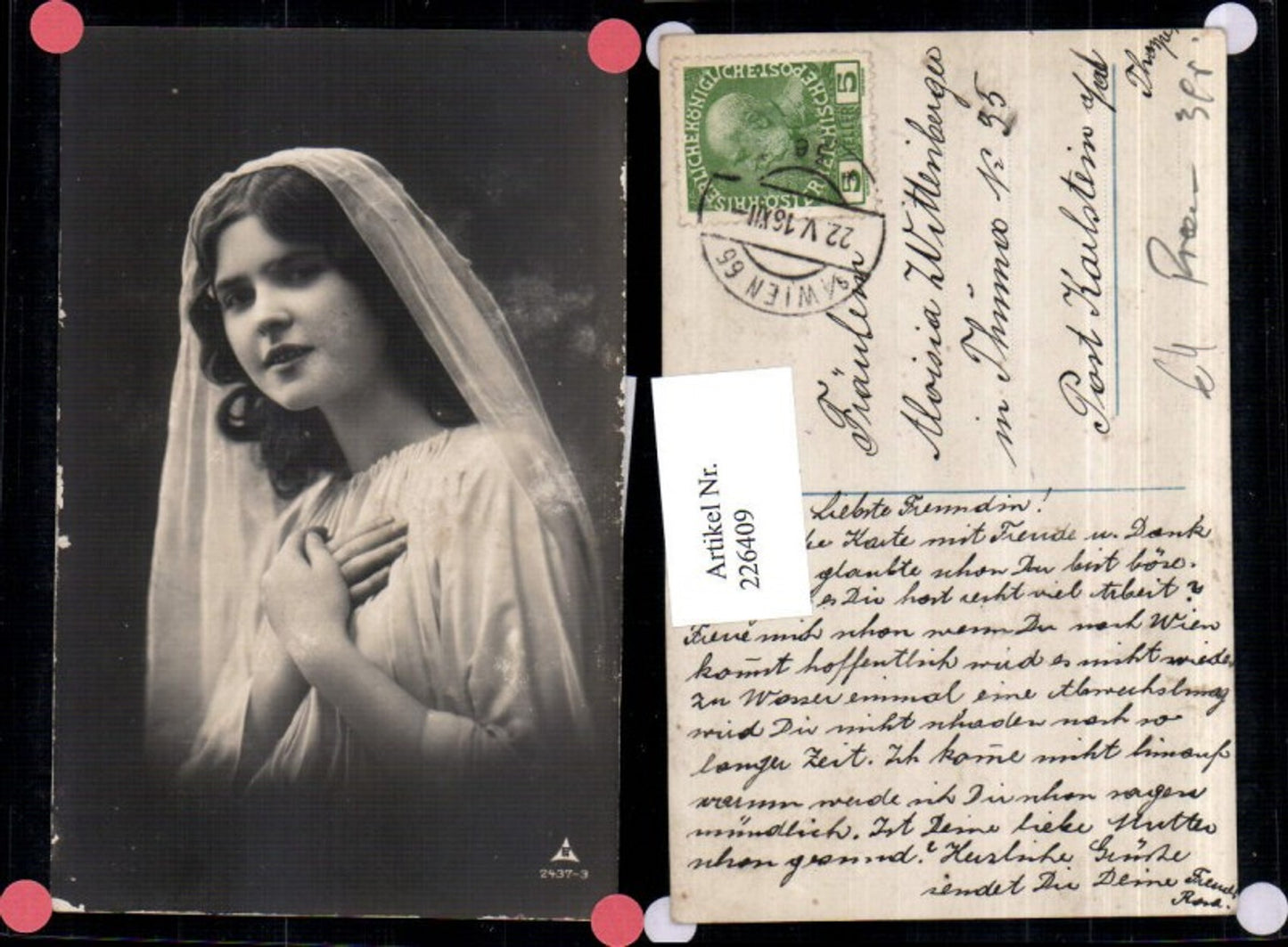 226409,Mädchen m. Schleier Tuch Portrait