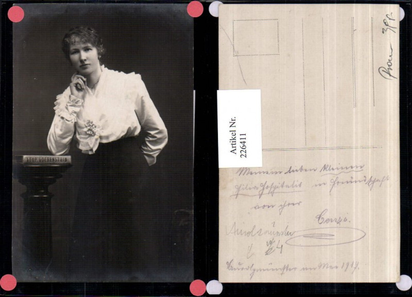 226411,Aurolzmünster b. Ried i. Innkreis Frau m. Bluse Rock Kette Portrait Buch Leop. Loebenstein