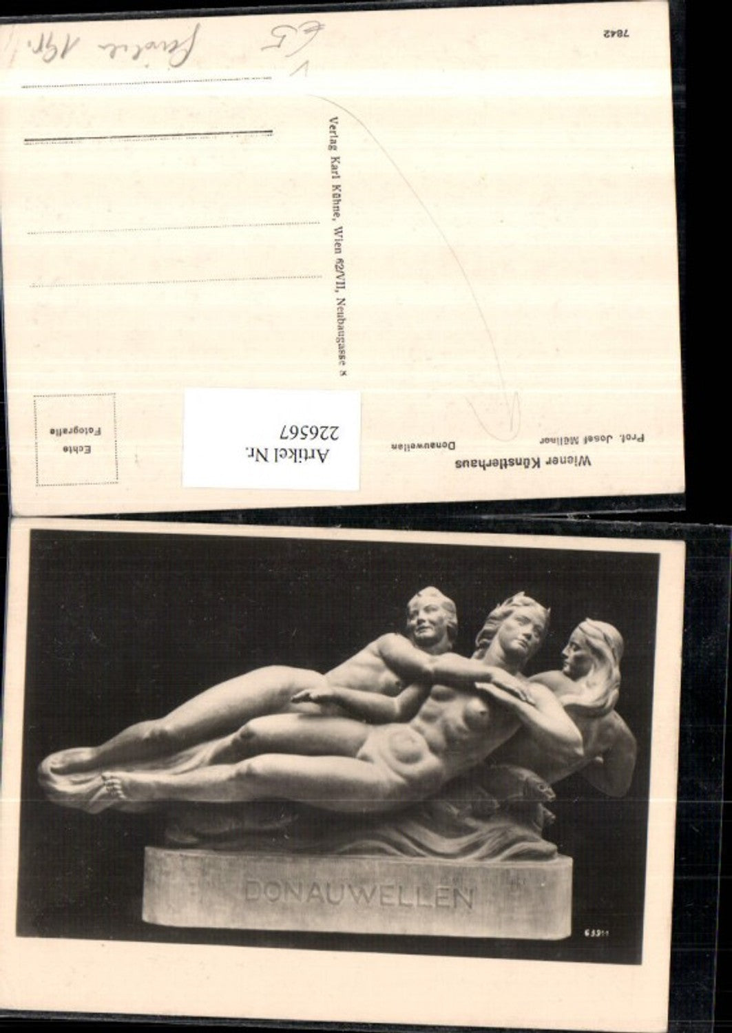 226567,Künstler AK Prof. Josef Müllner Donauwellen Frauen Akt Statue pub Wiener Künstlerhaus 7842