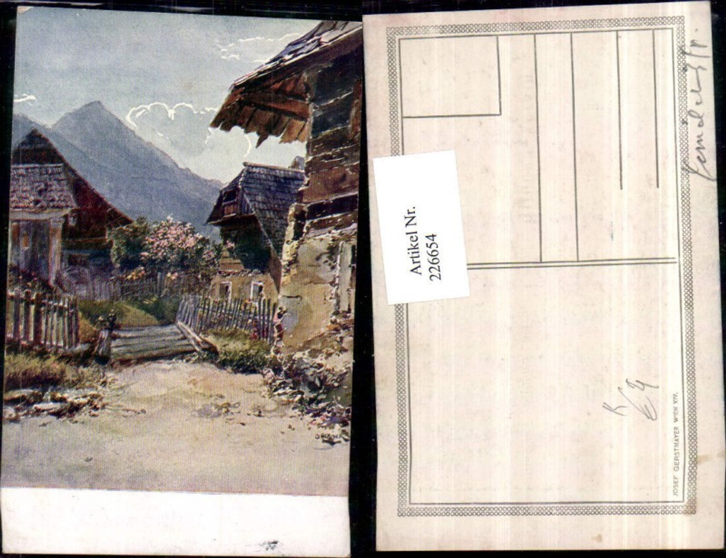 226654,Künstler AK O. Elsner Bergbauernhof Bauernhof Berghütten pub Josef Gerstmayer Wien