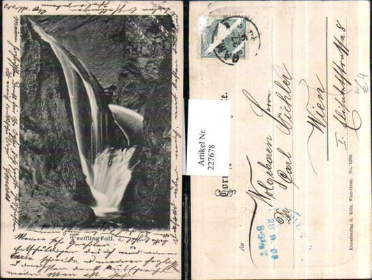 227678,Präge AK Trefflingfall Wasserfall b. Gaming