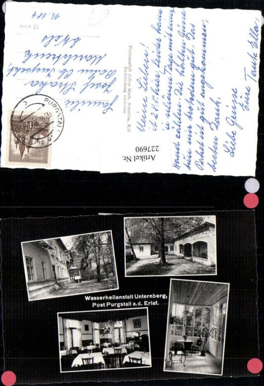 227690,Wasserheilanstalt Unternberg Post Purgstall a. d. Erlauf Erlaf Mehrbildkarte