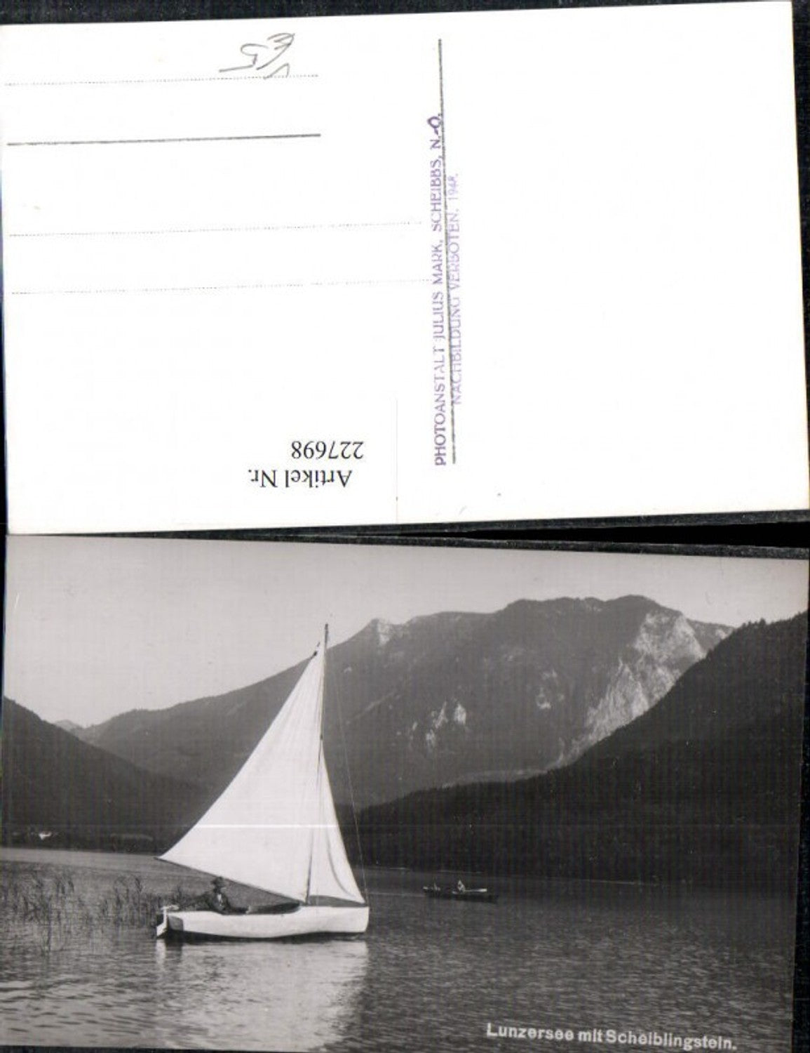 227698,Lunzersee b. Lunz a. See m. Scheiblingstein Segelboot pub Photo Julius Mark Scheibbs