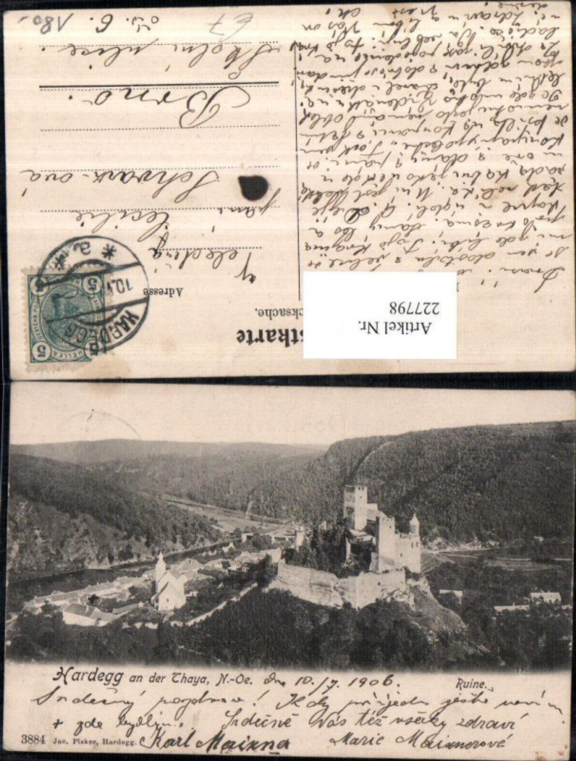 227798,Hardegg a. d. Thaya Totale m. Burg