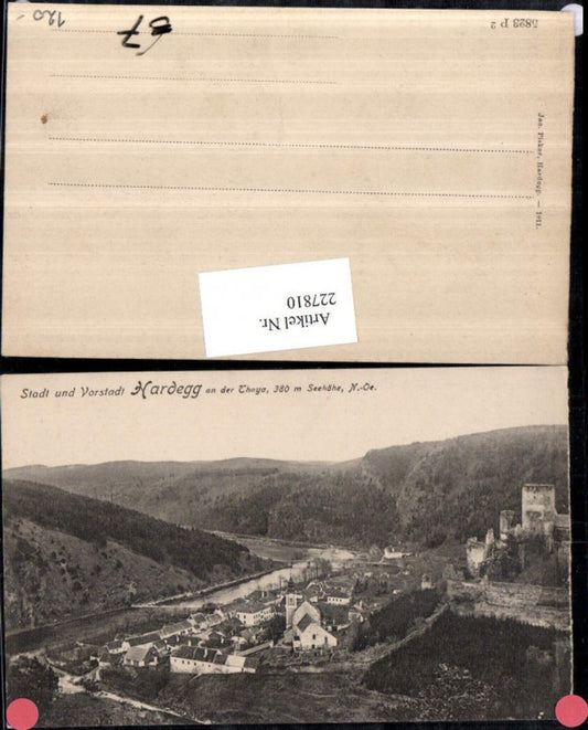 227810,Stadt u. Vorstadt Hardegg a. d. Thaya Totale m. Burg