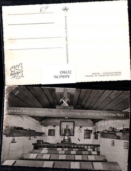 227863,Clausthal-Zellerfeld im Oberharz Bergwerksmuseum Betsaal Innenansicht