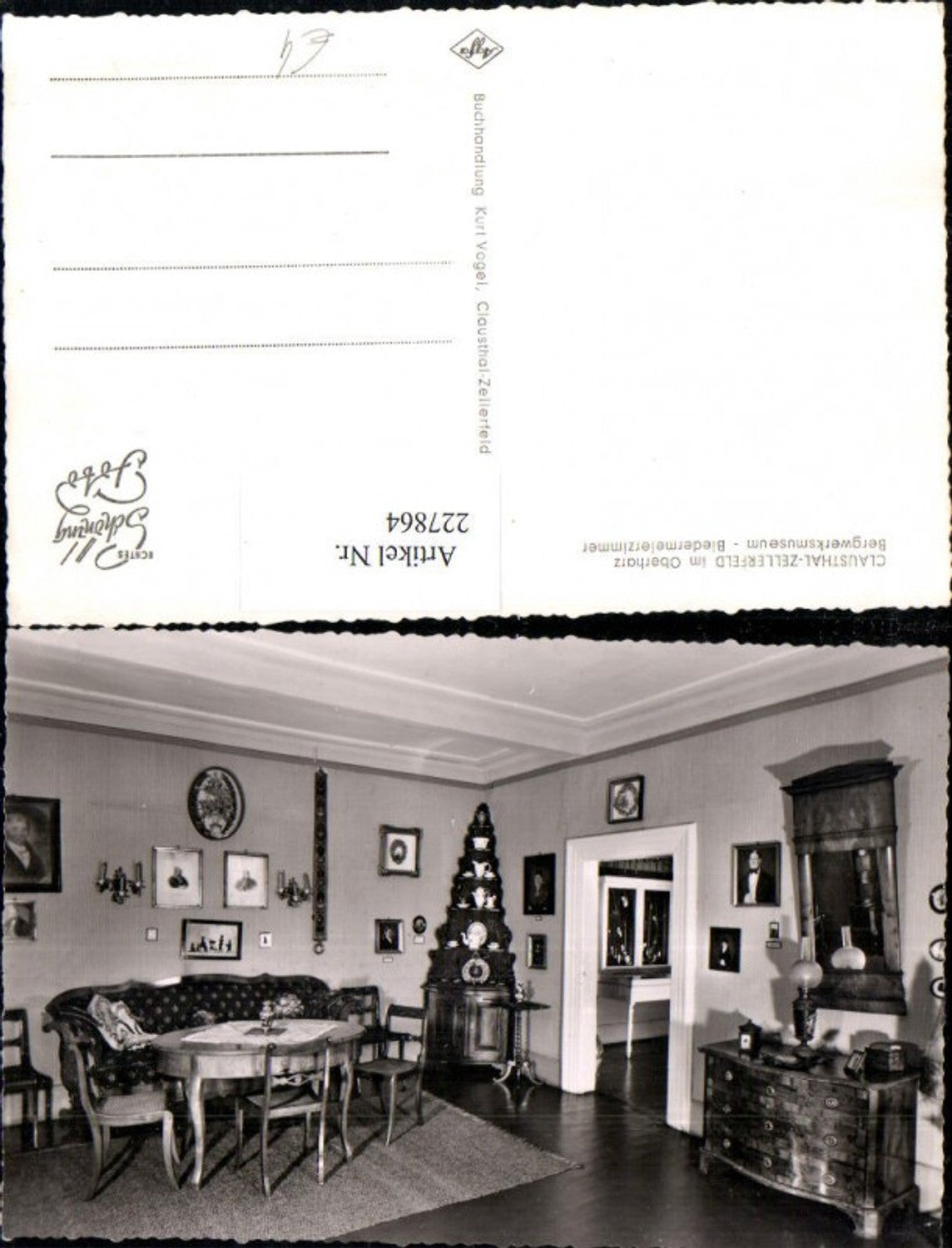 227864,Clausthal-Zellerfeld im Oberharz Bergwerksmuseum Biedermeierzimmer Innenansicht