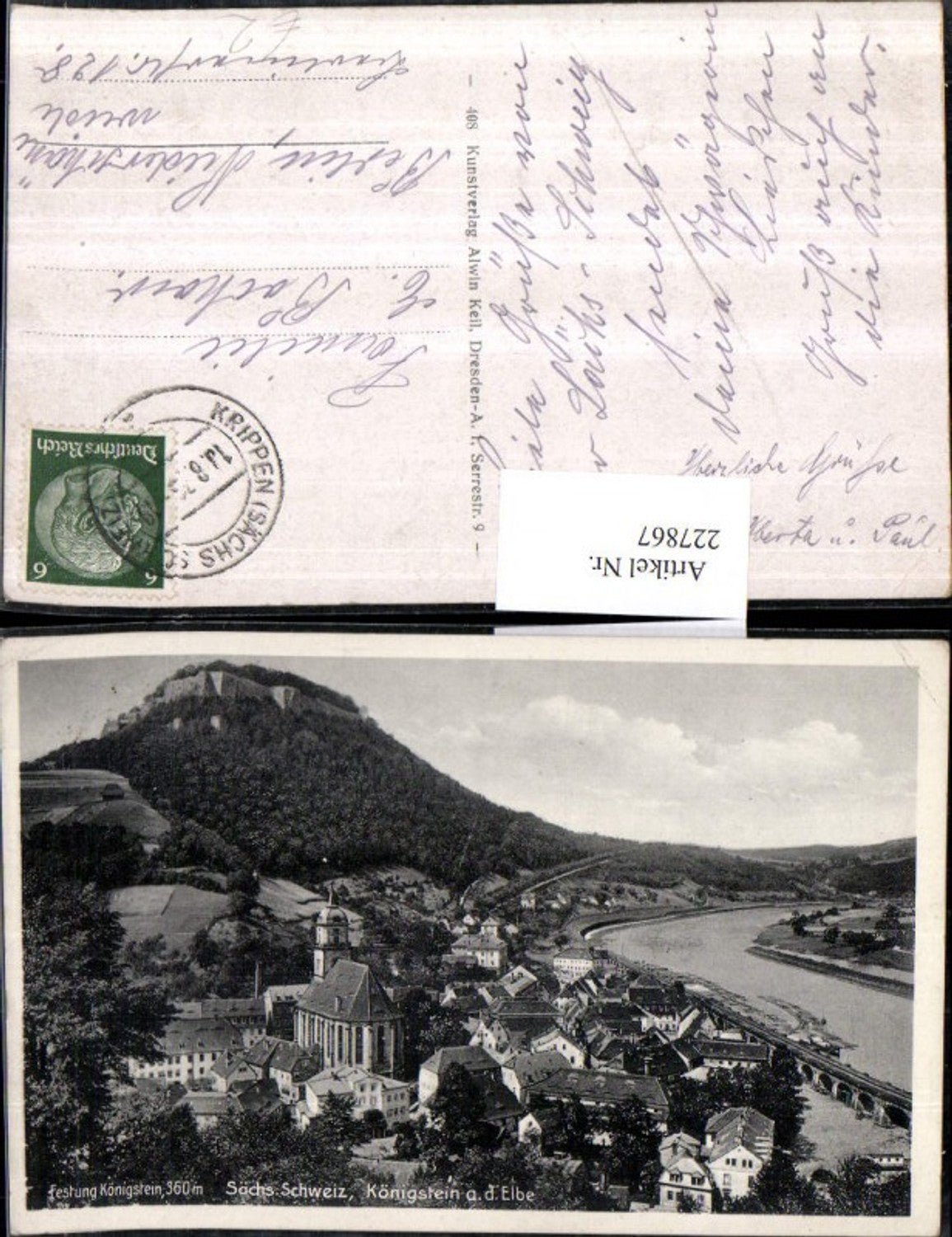 227867,Sächsische Schweiz Königstein a. d. Elbe Totale m. Festung Königstein