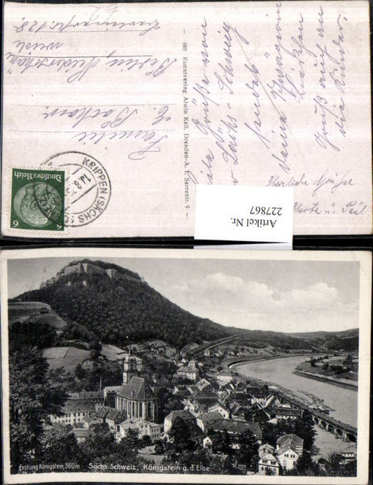 227867,Sächsische Schweiz Königstein a. d. Elbe Totale m. Festung Königstein