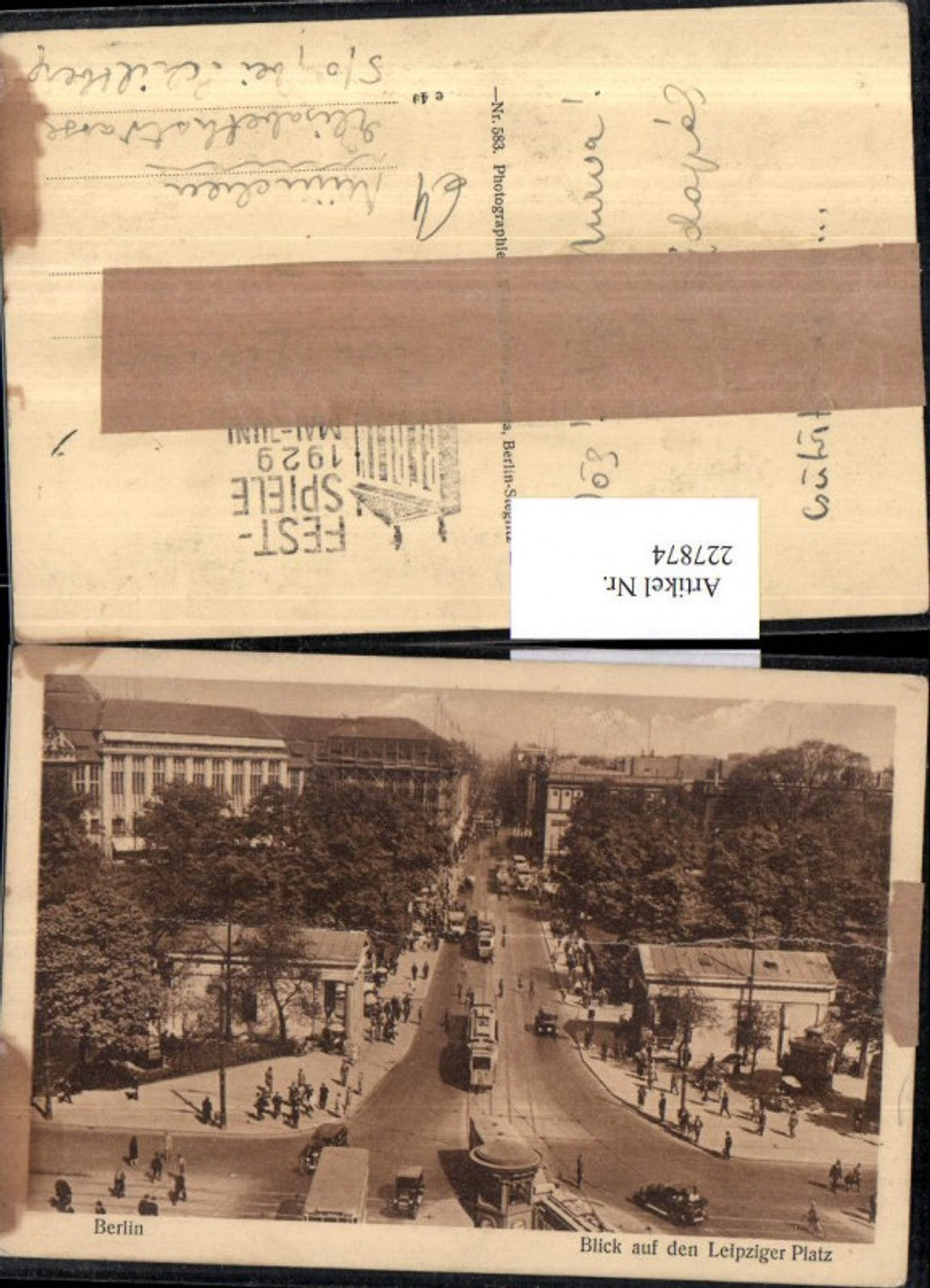 227874,Berlin Blick auf d. Leipziger Platz Straßenbahnen