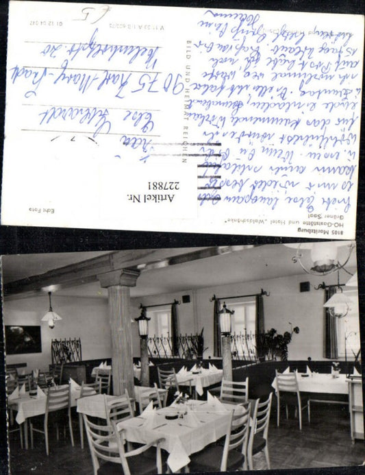 227881,Moritzburg Gaststätte u. Hotel Waldschänke Grüner Saal Innenansicht