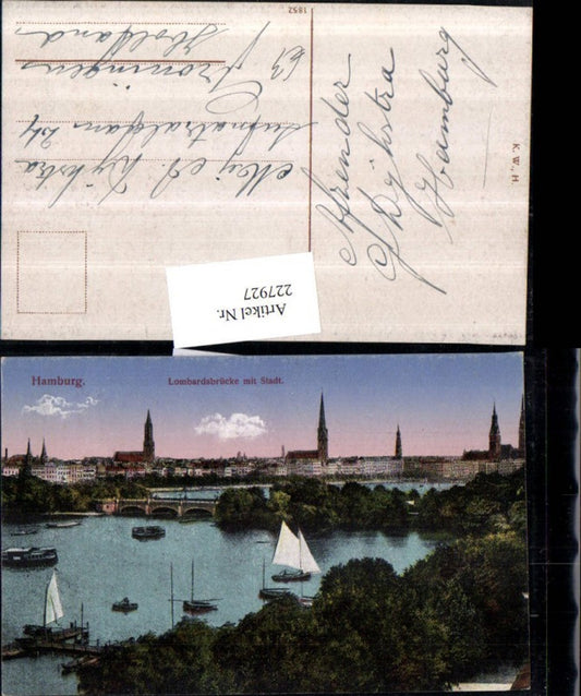 227927,Hamburg Lombardsbrücke Brücke m. Stadt