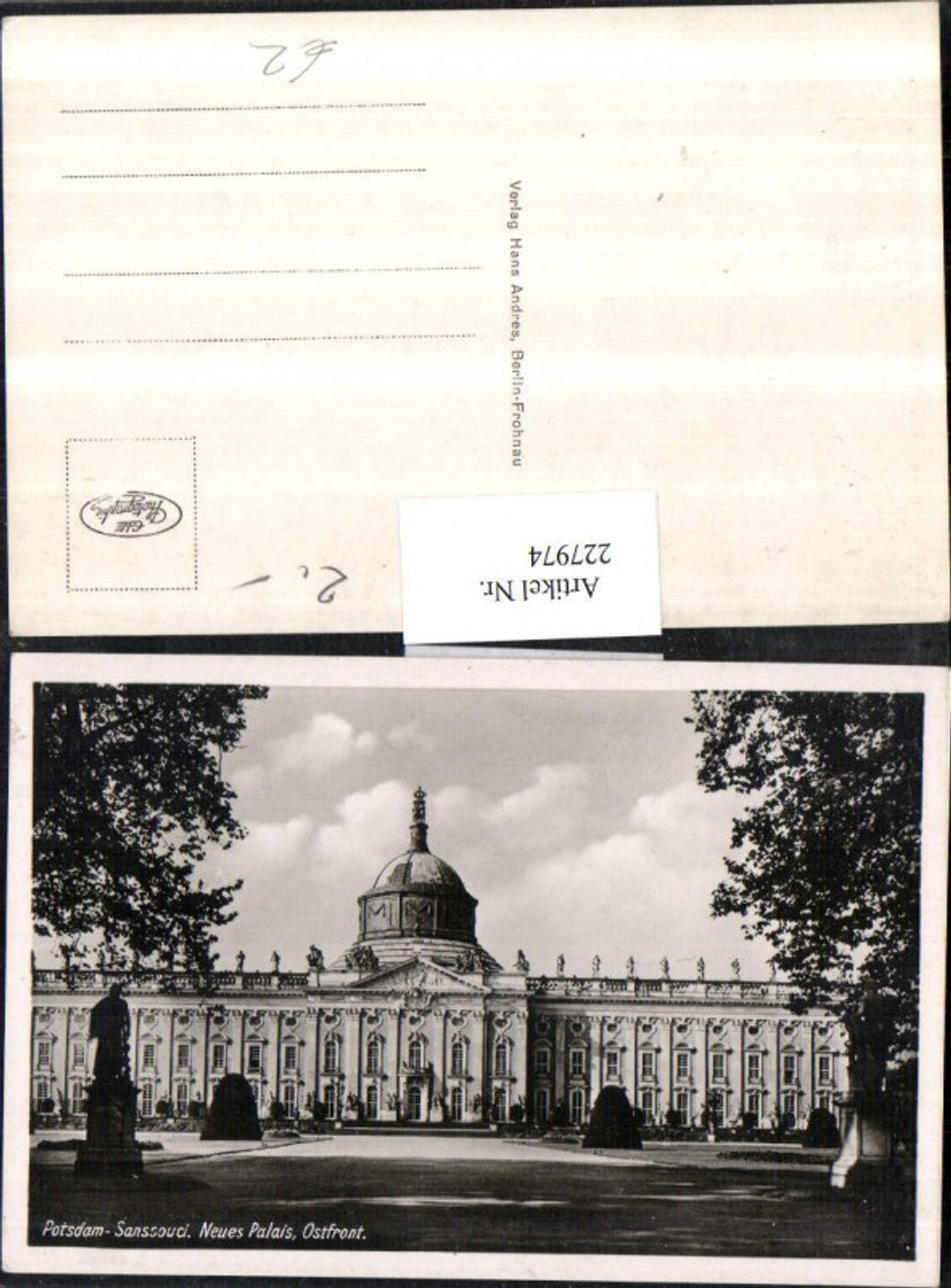 227974,Potsdam Sanssouci Neues Palais Schloss Ostfront