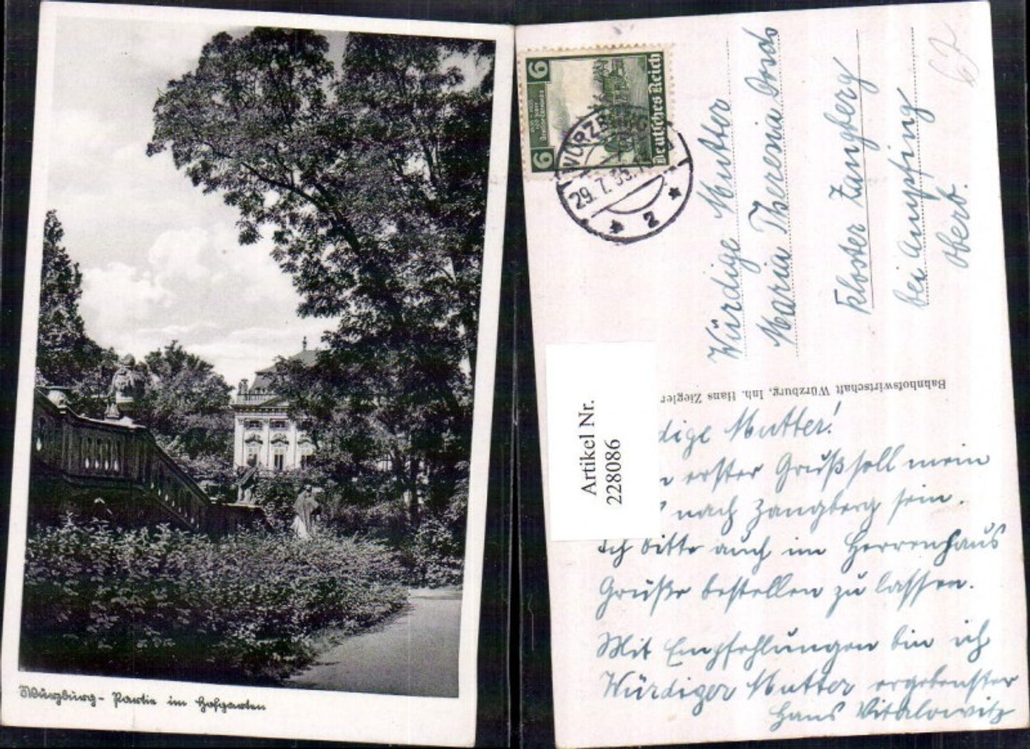 228086,Würzburg Partie im Hofgarten